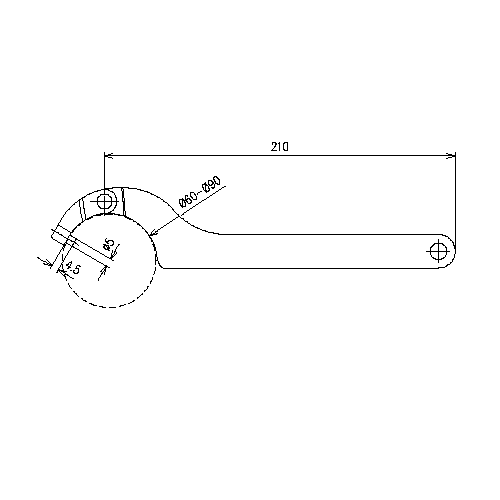 Gelenk-Hakenschlüssel Produktbild Side View L