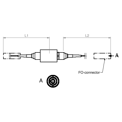 1-Kanal Lichtwellenleiter Drehkupplung Singlemode 1.22 LC-APC IP54 Produktbild Front View L