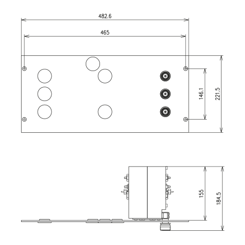Multiplexer 3 x UMTS 50 W 7-16 Buchse 5 Höheneinheiten Produktbild Front View L