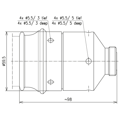 7-16 Buchse Steckverbinder LF 1 5/8"-50 TOPSPIN Produktbild Side View L