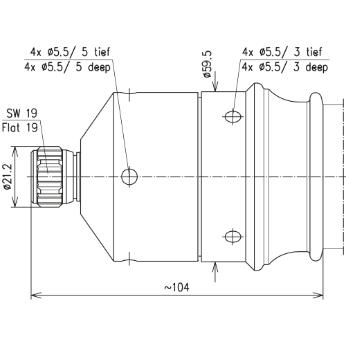N Stecker Steckverbinder LF 1 5/8"-50 TOPSPIN Produktbild Side View L
