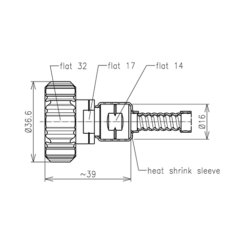 7-16 Stecker Steckverbinder SF 1/4"-50 CAF® Produktbild Side View L