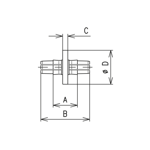 Koaxiale Rohrleitung Kupplungselement 1 5/8" EIA Produktbild Side View L
