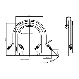Rechteck-Hohlleiter E-Bogen 180° R 32 LIL Produktbild