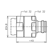 4.3-10 Buchse Steckverbinder LF 7/8"-50 Spinner MultiFit® Produktbild Side View S