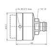 4.3-10 Buchse Steckverbinder LF 1 5/8"-50 Spinner MultiFit® Produktbild Side View S