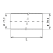 Koaxiale Rohrleitung Außenleiterrohr Kupfer 2 m 3 1/8" EIA Produktbild Side View S