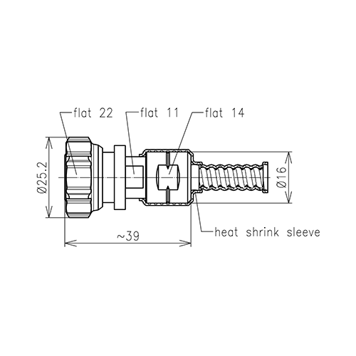 4.3-10 male screw connector SF 1/4"-50 CAF® product photo Side View L