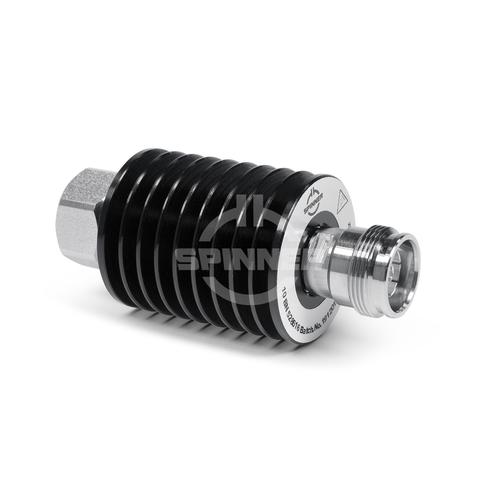 10 W 3 dB attenuator DC-4 GHz 4.3-10 male screw to 4.3-10 female product photo Front View L