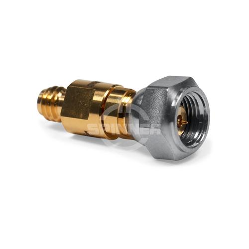 1.35 mm male to 1.0 mm female DC-90 GHz precision adapter product photo Front View L