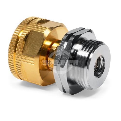 RUG-1.85 mm male to RUG-1.85 mm female DC-70 GHz precision adapter product photo Front View L