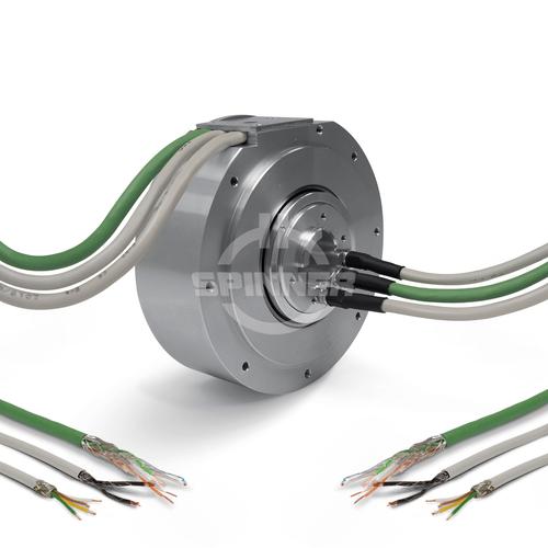 Contactless data rotary joint 1x CAN 500 KBit/s with power slip ring product photo Front View L