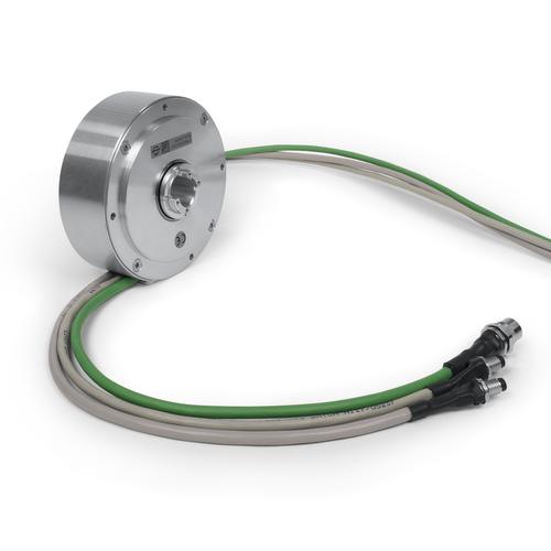 Contactless data rotary joint 1x 100BASE-TX real-time half-duplex with power slip ring product photo Front View L