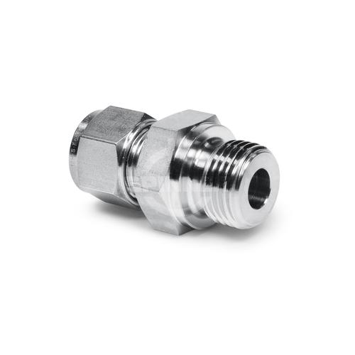 Tube fitting gauge connector 1/2" male straight product photo Front View L