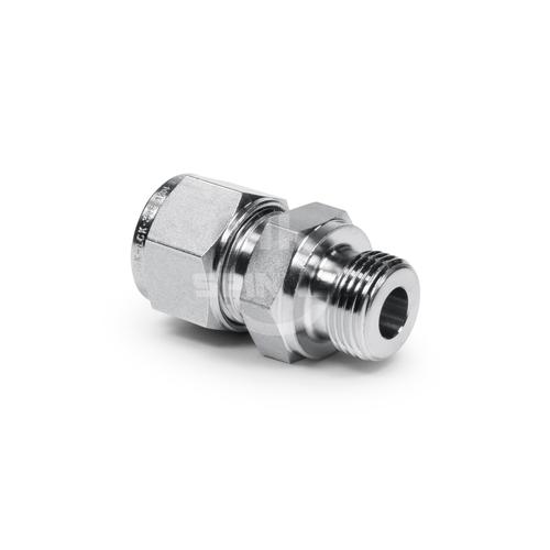 Tube fitting gauge connector 3/8" female straight product photo Front View L