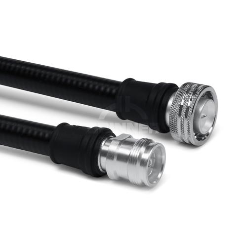 Coaxial jumper cable assembly SF 1/2"-50-PE 4.3-10 male push-pull 4.3-10 female 0.5 m product photo Front View L