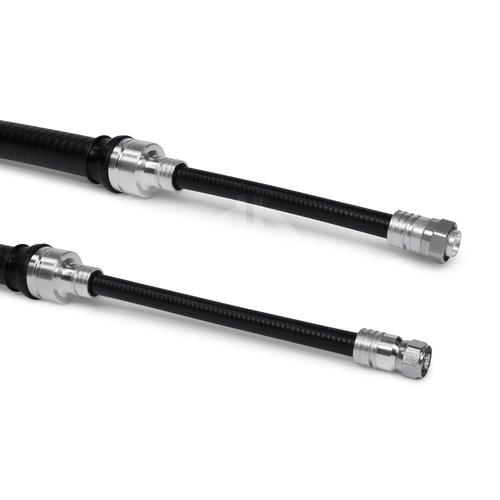 Coaxial hybrid jumper cable assembly SF 1/2"-50-PE-LF 7/8"-50-PE 4.3-10 male screw N male 10 m product photo Front View L