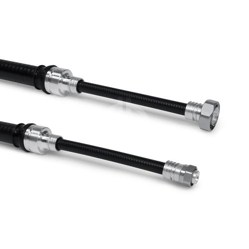 Coaxial hybrid jumper cable assembly SF 1/2"-50-PE-LF 7/8"-50-PE 7-16 male 4.3-10 male screw 12 m product photo Front View L