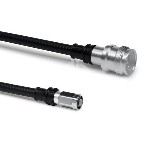 Coaxial jumper cable assembly SF 1/4"-50-CPR 4.3-10 female NEX10® male screw 1 m product photo Front View L