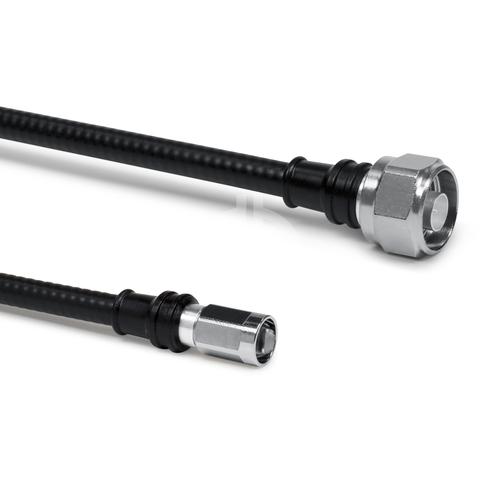 Coaxial jumper cable assembly SF 1/4"-50-PE N male NEX10® male screw 1 m product photo Front View L