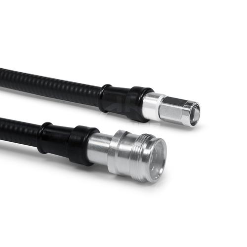 Coaxial jumper cable assembly SF 3/8"-50-PE 4.3-10 female NEX10® male screw 0.5 m product photo Front View L