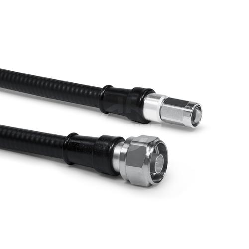 Coaxial jumper cable assembly SF 3/8"-50-PE N male NEX10® male screw 2 m product photo Front View L