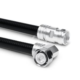 Coaxial jumper cable assembly SF 1/2"-50-PE 4.3-10 male right angle screw 4.3-10 female 1.5 m product photo