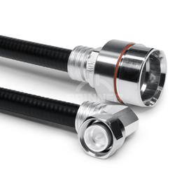 Coaxial jumper cable assembly SF 1/2"-50-CPR-LF 7/8"-50-CPR cable clamp 4.3-10 male right angle screw LF 7/8" (50 Ω) 0.5 m product photo