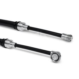 Coaxial hybrid jumper cable assembly SF 1/2"-50-PE-LF 7/8"-50-PE 7-16 male right angle 4.3-10 male screw 10 m product photo