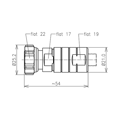 4.3-10 clavija para atornillar conector SF 3/8"-50 CAF® Imagen del producto Side View L