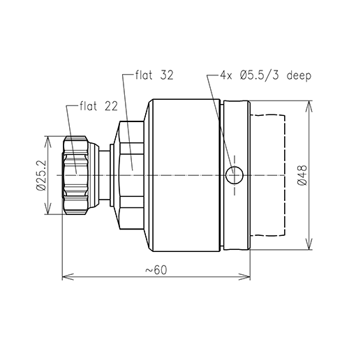 4.3-10 clavija para atornillar conector LF 1 1/4"-50 Spinner MultiFit® Imagen del producto Side View L