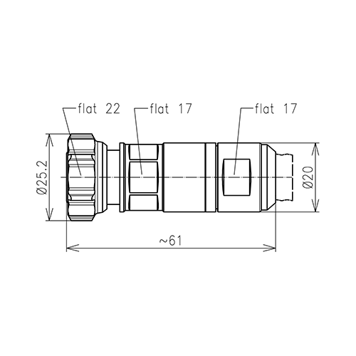 4.3-10 clavija para atornillar conector SF 1/2"-50 Spinner MultiFit® Imagen del producto Side View L
