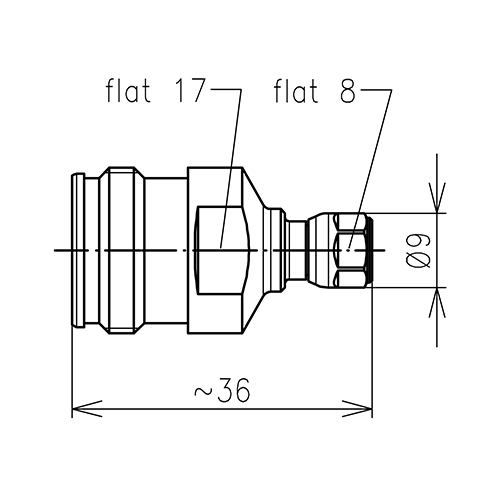 4.3-10 enchufe a 3.5 mm clavija adaptador Imagen del producto Side View L