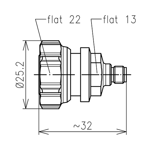 4.3-10 clavija para atornillar a 3.5 mm enchufe adaptador Imagen del producto Side View L