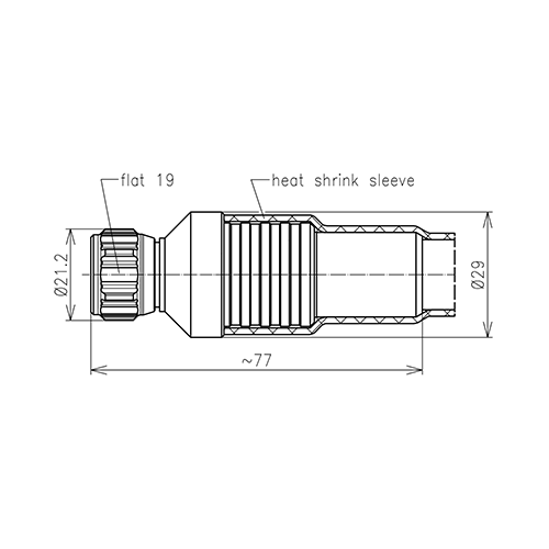 N clavija conector para RA12-50 cable radiante 1/2" Imagen del producto Side View L