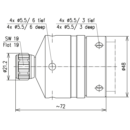 N clavija conector LF 1 1/4"-50 CAF® anillo tórico Imagen del producto Side View L
