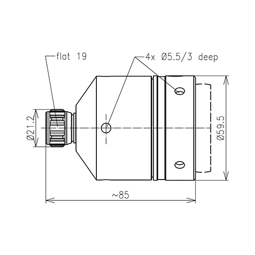 N clavija conector LF 1 5/8"-50 CAF® Plast2000 Imagen del producto Side View L