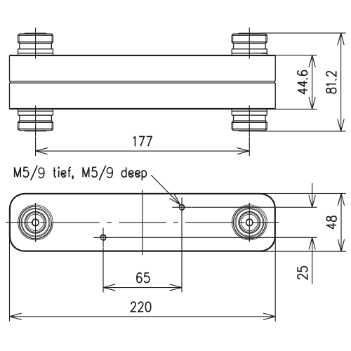 Acoplador direccional coaxial 6 dB estilo-H 330-520 MHz 7-16 enchufe Imagen del producto Side View L