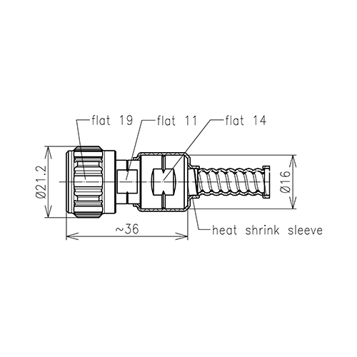 N clavija conector SF 1/4"-50 CAF® Imagen del producto Side View L