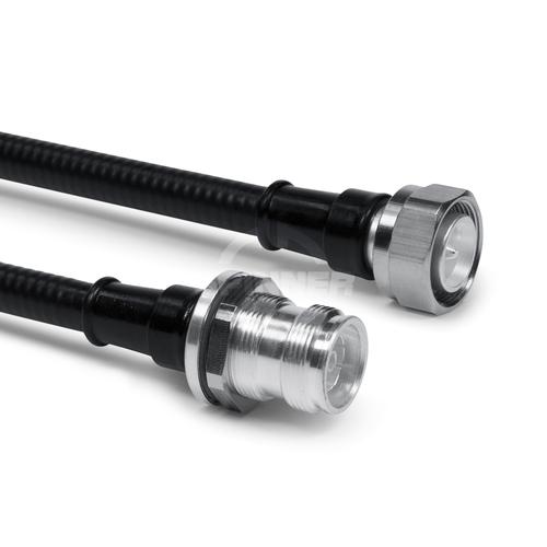 Cable coaxial confeccionado SF 3/8"-50-FR 4.3-10 clavija para atornillar 4.3-10 enchufe para la carcasa 1 m Imagen del producto Front View L