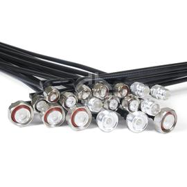 Cable coaxial confeccionado SF 1/4"-50-FR 7-16 clavija ángulo 7-16 4 agujeros enchufe para la carcasa 0.6 m Imagen del producto