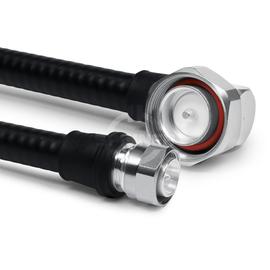 Cable coaxial confeccionado LF 1/2"-50-PE 7-16 clavija ángulo 4.3-10 clavija para atornillar 6 m Imagen del producto