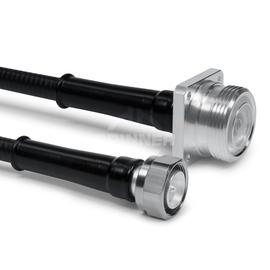 Cable coaxial confeccionado de medida SF 3/8"-50-PE 7-16 4 agujeros enchufe para la carcasa 4.3-10 clavija para atornillar 1 m módico IM (-165 dBc) Imagen del producto