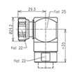 4.3-10 clavija ángulo para atornillar conector LF 1/2"-50 Spinner MultiFit® Imagen del producto Side View S