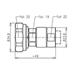 7-16 clavija conector LF 1/2"-50 Spinner MultiFit® Imagen del producto Side View S