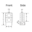 Spinner FlexFix® bloque de suspensión de cable apilado 2 veces para LF 1/2" Imagen del producto Side View S