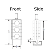 Spinner FlexFix® bloque de suspensión de cable apilado 3 veces para LF 7/8" Imagen del producto Side View S