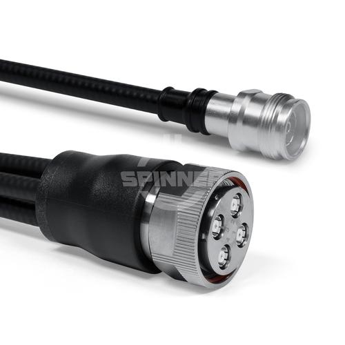 Câble coaxial préfabriqué SF 1/4"-50-PE MQ4 fiche mâle à vis 4.3-10 jack 0.5 m Image du produit   Front View L