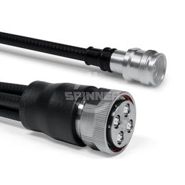 Câble coaxial préfabriqué SF 1/4"-50-PE MQ4 fiche mâle à vis 4.3-10 jack 0.5 m Image du produit  