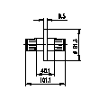 Elément d'accouplement de ligne coaxial rigide 3 1/8" EIA Image du produit   Side View S